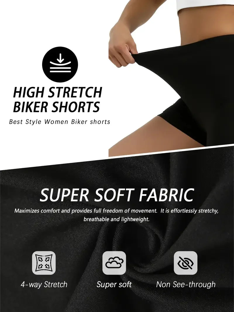 Women's High-Waisted Shorts with Dual Pockets, Compression Fit, Quick-Drying