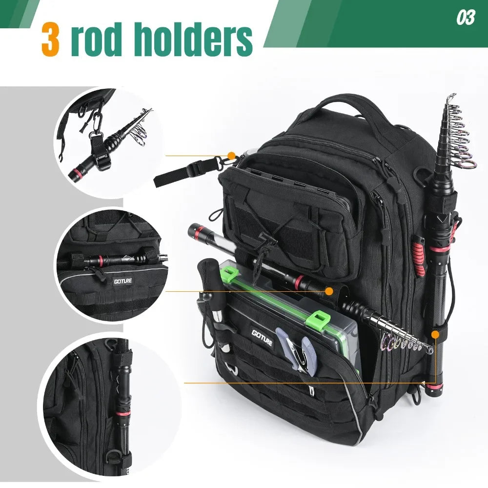 Multifunction Backpack Designed with Fishermen in mind