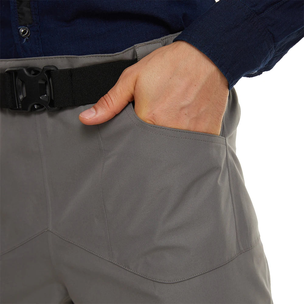Men's Fishing Wading Pants, Three-Layer Waterproof Fabric With Neoprene Socks