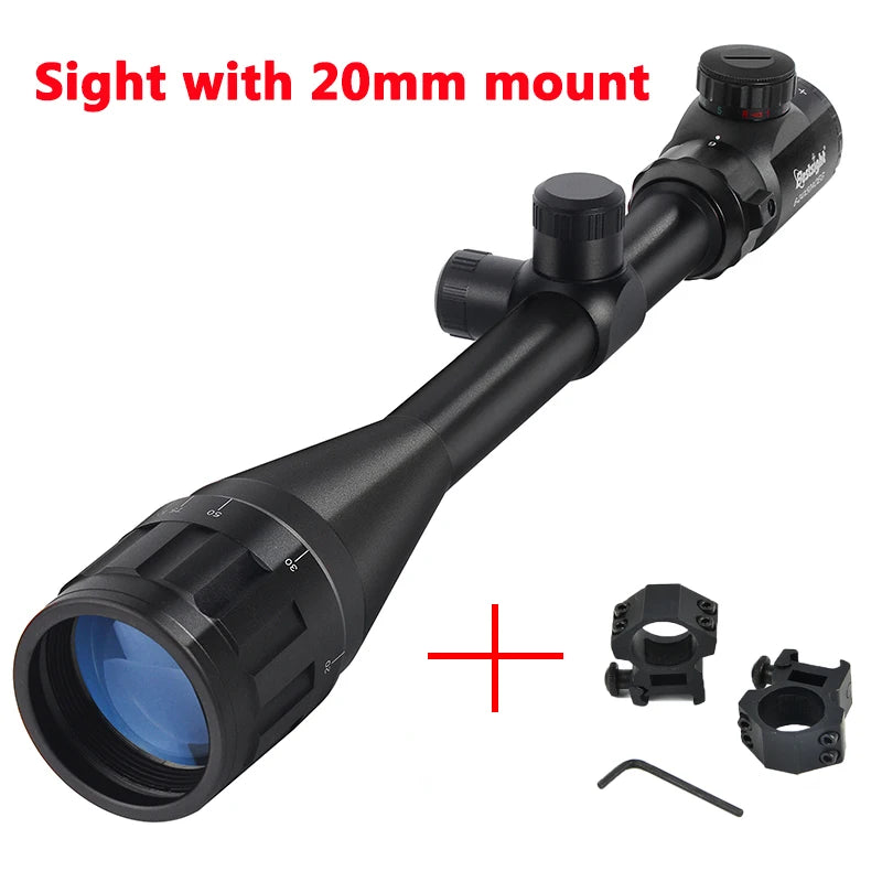 6-24x50 AO Hunting Rifle Scope, Illuminated Red/Green Reticle