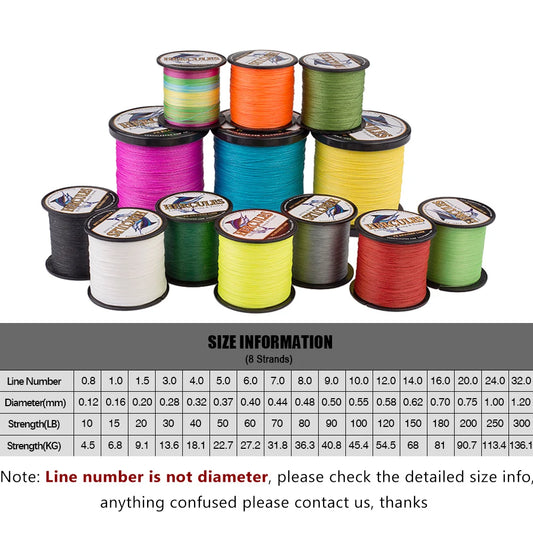 Hercules 8 Strand Braided Multifilament 10-150LB Fishing Line