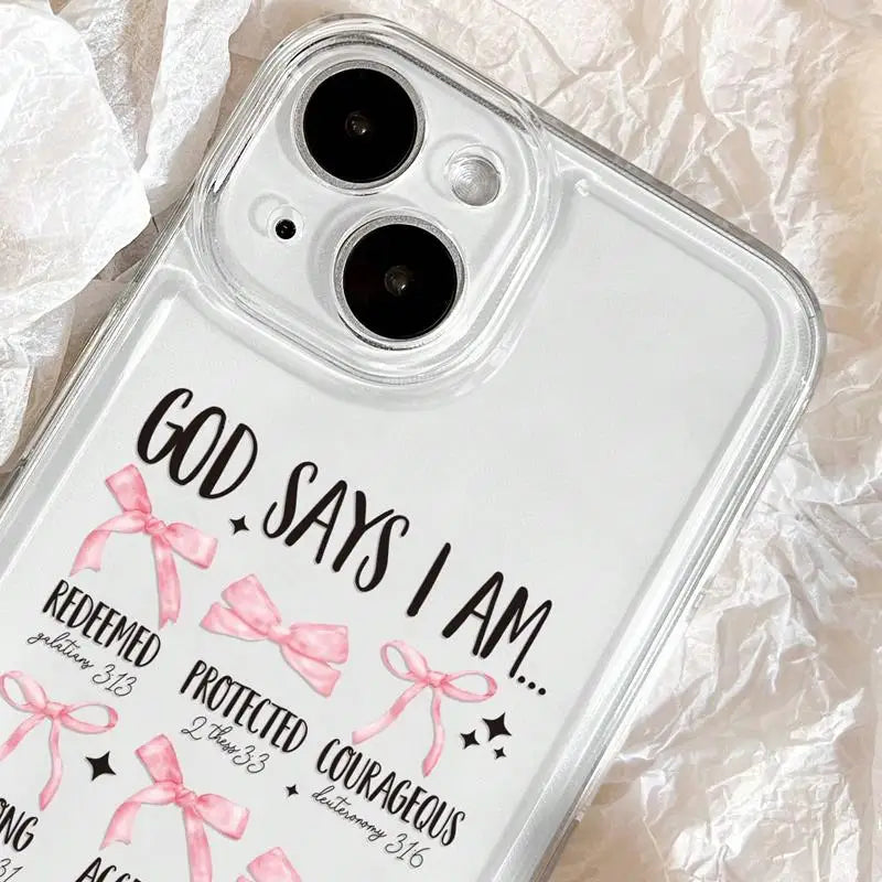 Bowknot Pattern Phone Case, Cute Clear Cover Compatible with Multiple IPhones