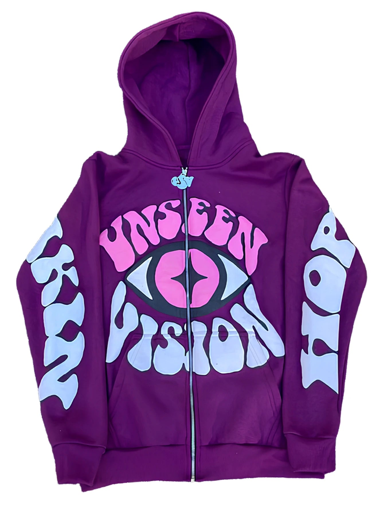 "UNSEEN VISION" Y2K, Fall Jacket - Eye Pattern, Zip Up Hoodie Autumn/Winter Fashion, Unisex