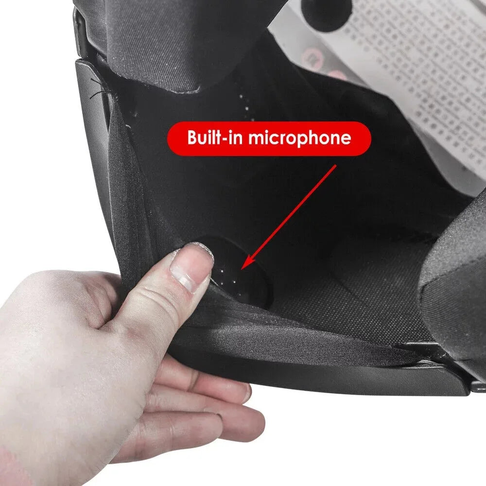 Motorcycle Helmet with Headset, Modular, Flip-Up, DOT(XXL)