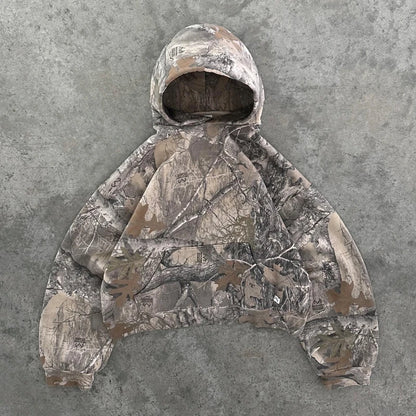 Y2K Retro Camouflage Pattern Pullover Unisex Hoodie