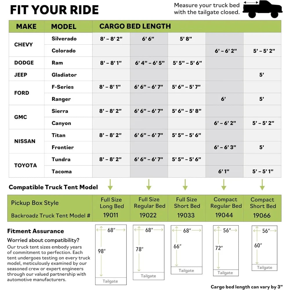 Truck Bed 2 Person Tent with Waterproof Material Coating, Comfortable and Spacious