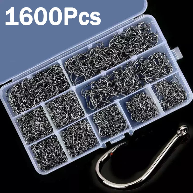 Carbon Steel Fishing Hooks Silver Circle Fishhook 3#-12# Jig, Tackle Boxes from 50-1600Pcs/Box