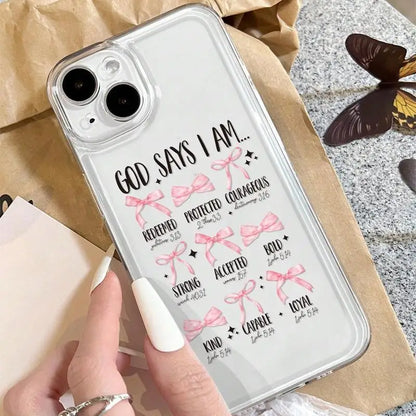Bowknot Pattern Phone Case, Cute Clear Cover Compatible with Multiple IPhones