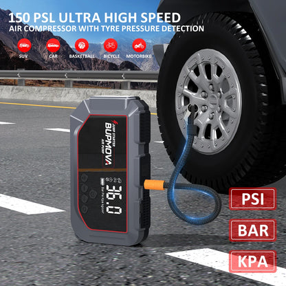 4 in 1 Car Jump Starter with Air Compressor 4000A Portable Power Bank 150PSI Tire Inflator