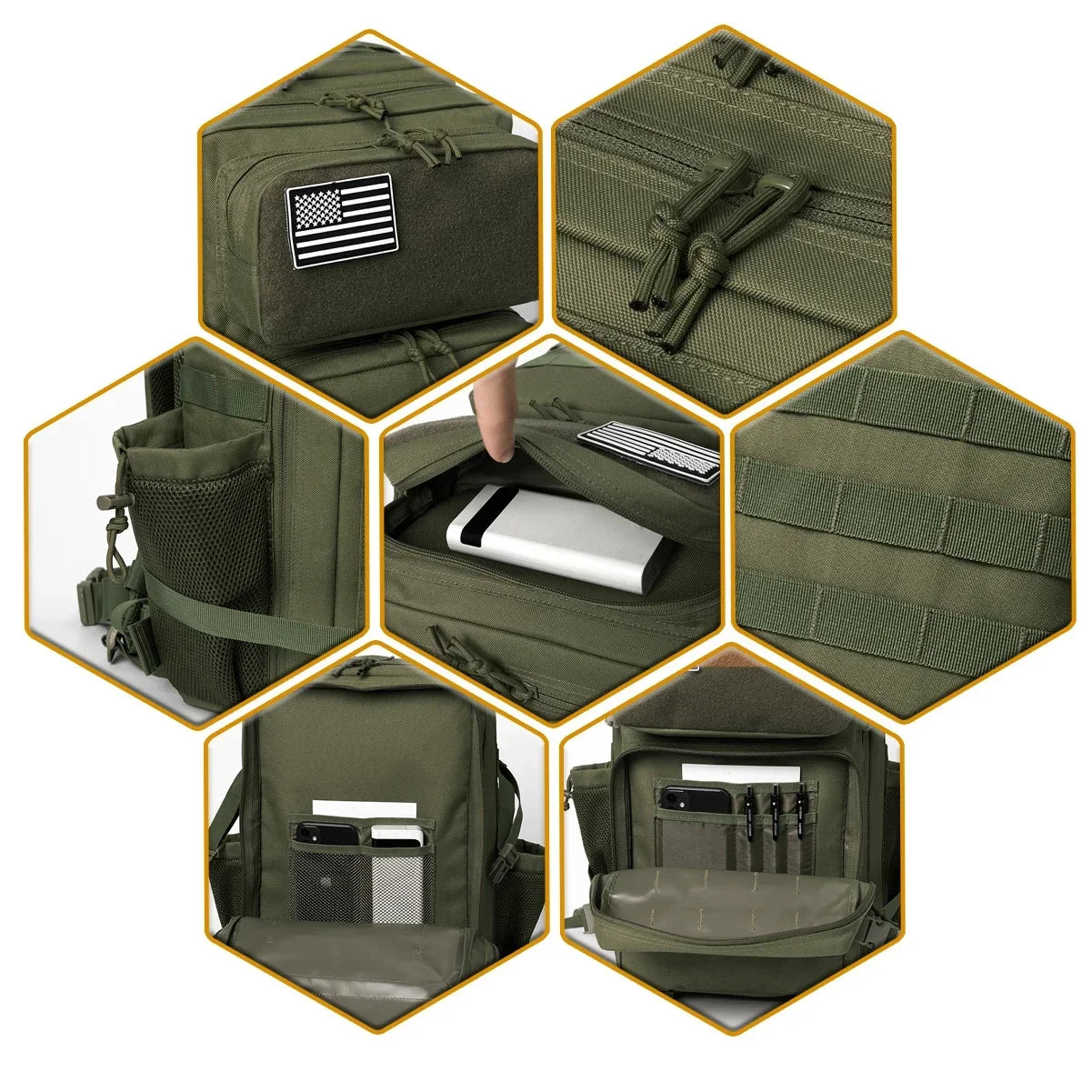 45L Tactical Backpack, Unisex, with Bottle Holder