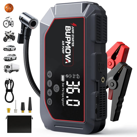 4 in 1 Car Jump Starter with Air Compressor 4000A Portable Power Bank 150PSI Tire Inflator