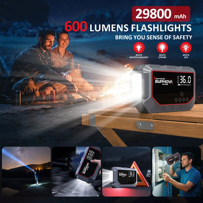 4 in 1 Car Jump Starter with Air Compressor 4000A Portable Power Bank 150PSI Tire Inflator