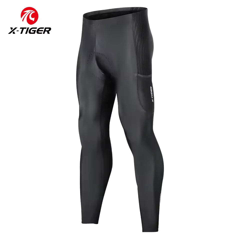 X-TIGER Men Cycling Long Pants, 5D Gel Padded