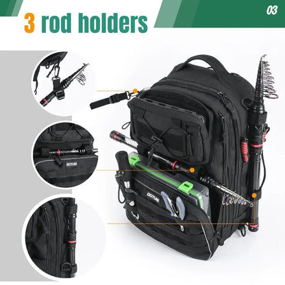 Multifunction Backpack Designed with Fishermen in mind
