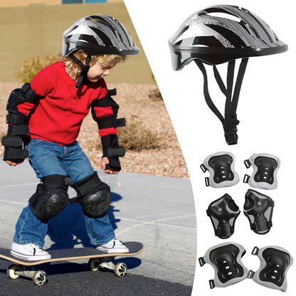 Kids Protective Gear Set: Helmet, Knee Pads, Elbow Pads and Wrist Guards
