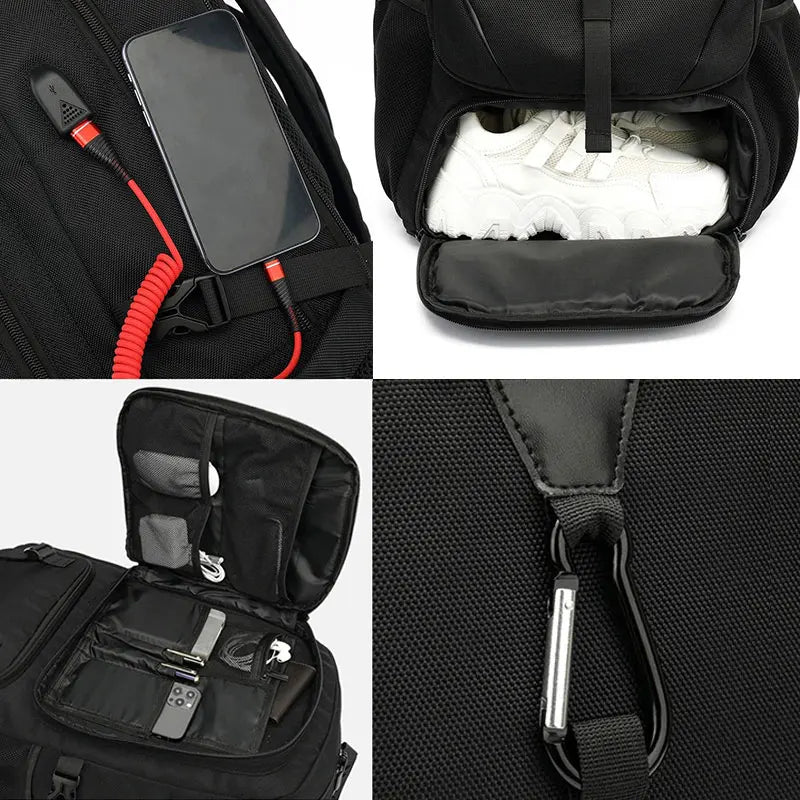 Unisex Backpack, Large Capacity, Waterproof, with Shoe Pocket