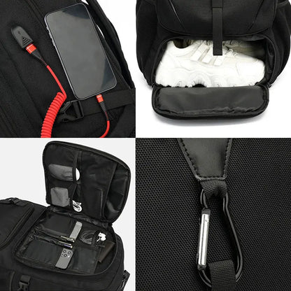Unisex Backpack, Large Capacity, Waterproof, with Shoe Pocket