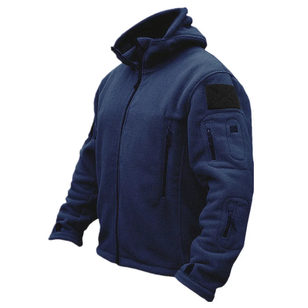 Unisex US Military Style Winter Thermal Fleece Jacket, Hooded