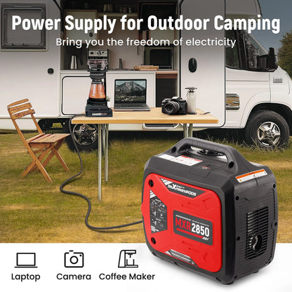 2850Watt Gas Powered Portable Inverter Generator 60dB Super Quiet for Camping