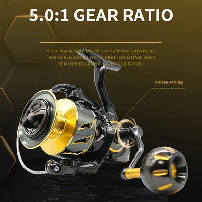 Spinning Reel Ultralight  Saltwater Surf Reel  5.0:1 9+1 BB Max Drag 12kg Fishing Reels