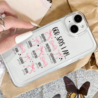Bowknot Pattern Phone Case, Cute Clear Cover Compatible with Multiple IPhones