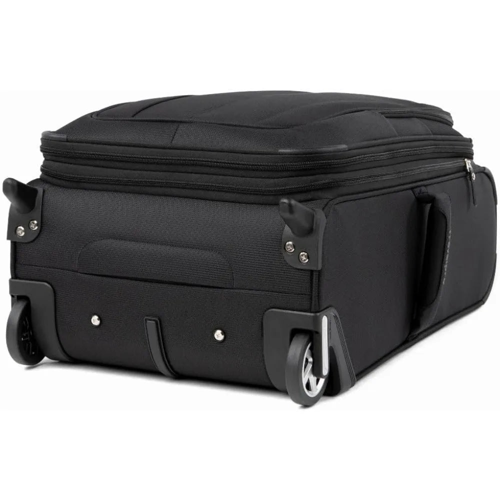 Softside Expandable Upright 2 Wheel Carry on, Lightweight Suitcase, Men and Women, Black, Carry On 22-Inch
