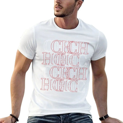 CHCH Men's Letter pattern T-shirt Simple Casual