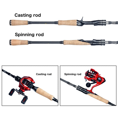 Spinning/Casting Fishing Rods T800 Carbon Lure 5-80g Baitcasting Fast Poles