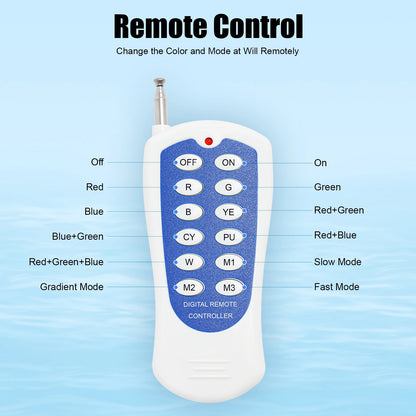 Underwater Light RGB Swimming Lamp IP68 Waterproof ABS 36W  Fountain Lighting 7 Color Changing