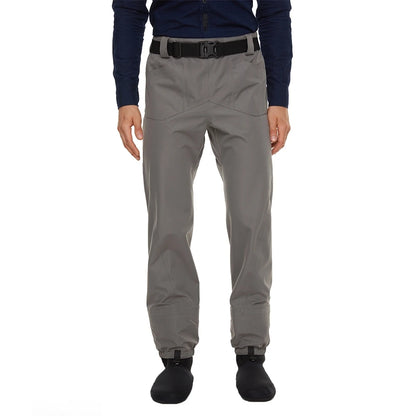 Men's Fishing Wading Pants Three-Layer Waterproof Fabric With Neoprene Socks