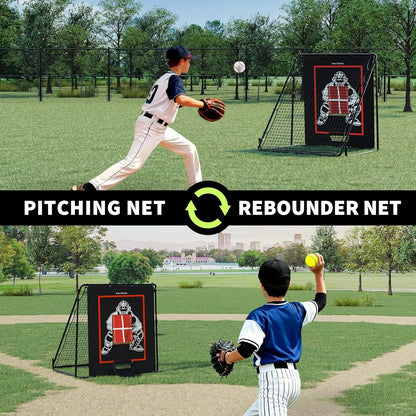 Pitching and Rebounder Net, 2-in-1 Baseball/Softball Training Equipment