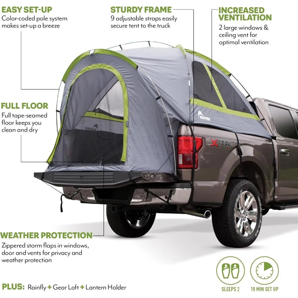 Truck Bed 2 Person Tent with Waterproof Material Coating, Comfortable and Spacious