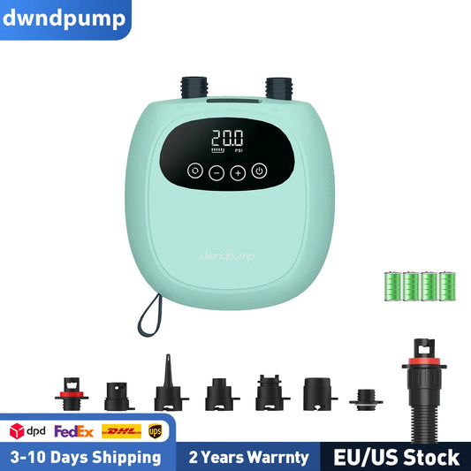 Electric 20 PSI Pump, 38.48Wh Battery, Inflation/Deflation for Kayak, Boat, Stand Up Paddle Board, Air Mattress