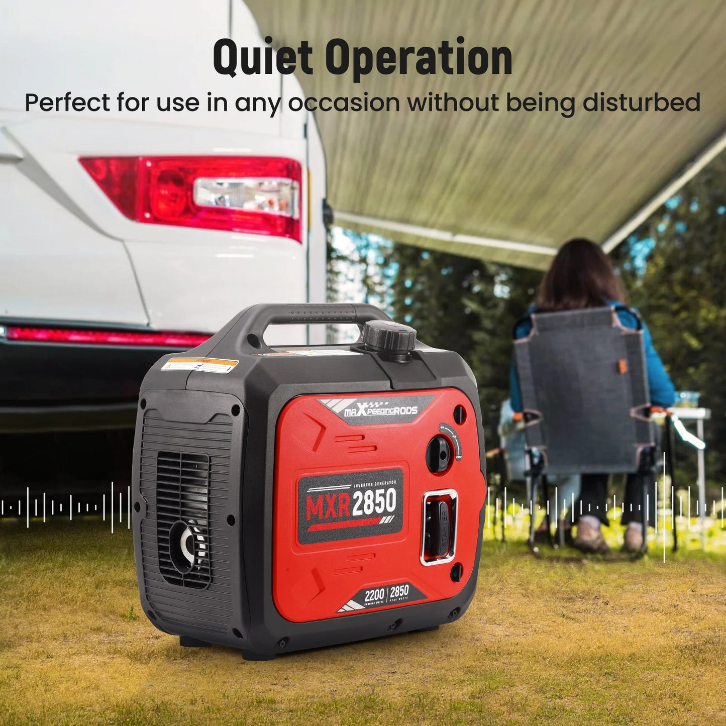 2850Watt Gas Powered Portable Inverter Generator 60dB Super Quiet for Camping