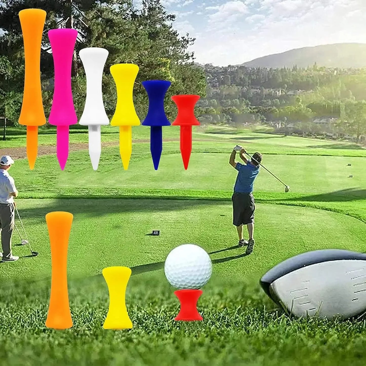 Golf Tee Plastic Unbreakable Mixed Sizes Colors 50 Pieces Durable