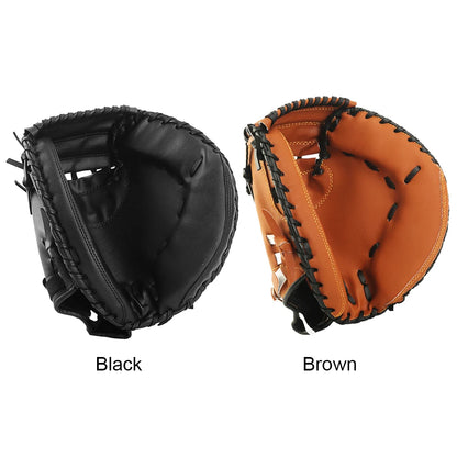 Leather Catcher's Mitt, Baseball/Softball, Wear-Resistant, Unisex, for Youth/Adults