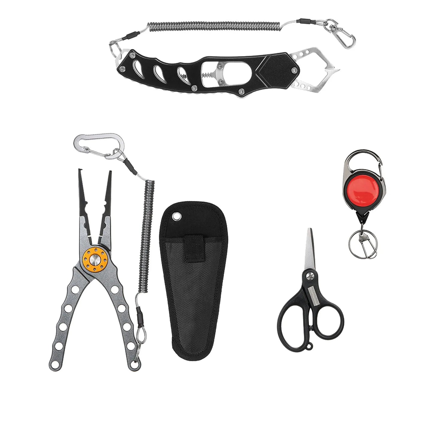 Outdoor Fishing Kit with Multi-tool Pliers, Fish Lip , and Durable Sheath for Anglers of All