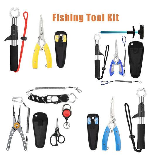 Outdoor Fishing Kit with Multi-tool Pliers, Fish Lip , and Durable Sheath for Anglers of All