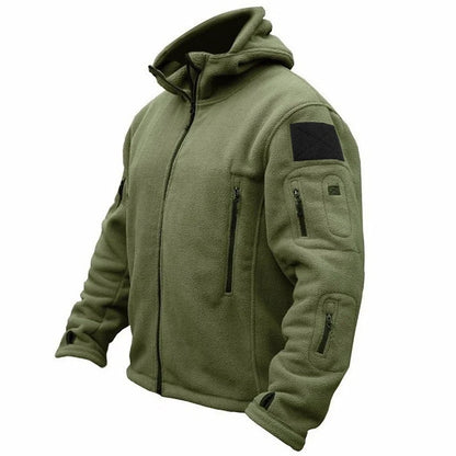 Unisex US Military Style Winter Thermal Fleece Jacket, Hooded