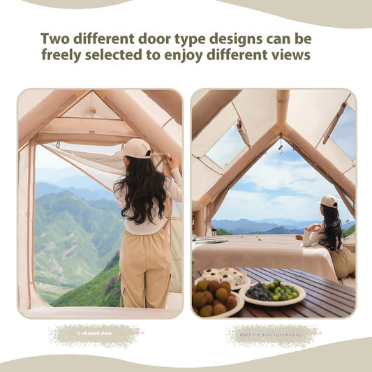 Inflatable Tents For Adult Luxury Camping, With Stove Plug, 4/6/8 Person Family Camping