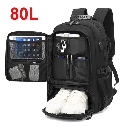 Unisex Backpack, Large Capacity, Waterproof, with Shoe Pocket