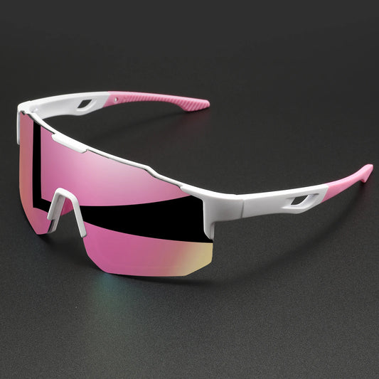 Oversized Colorful Sports Sunglasses, Wraparound Design, UV400, Unisex