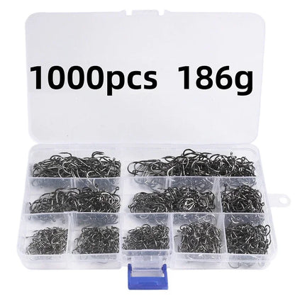 Carbon Steel Fishing Hooks Silver Circle Fishhook 3#-12# Jig, Tackle Boxes from 50-1600Pcs/Box