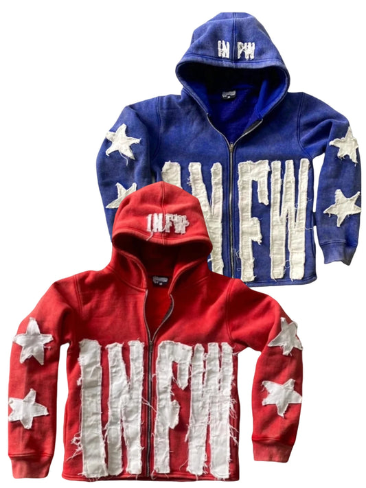 INFW fall Unisex jackets loose fit, Fleece, zip up, Hoodie