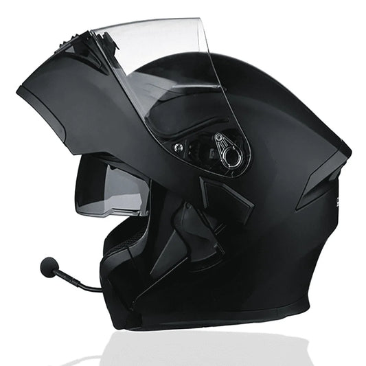 Motorcycle Helmet with Headset, Modular, Flip-Up, DOT(XXL)