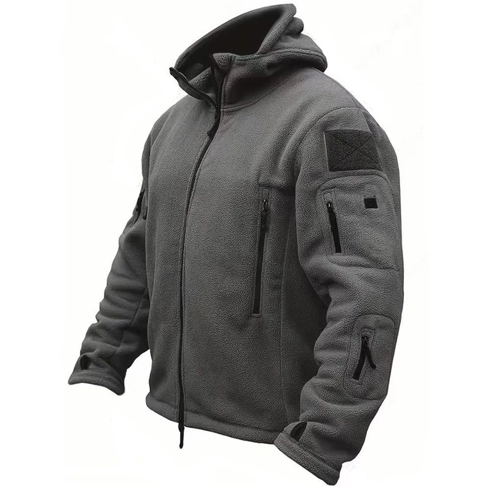 Unisex US Military Style Winter Thermal Fleece Jacket, Hooded
